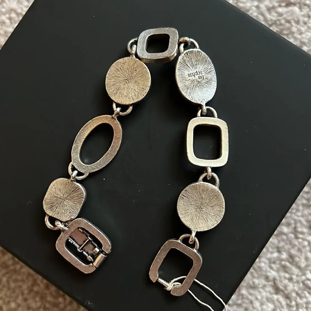 NWOT Lia Sophia pink, purple silver bracelet